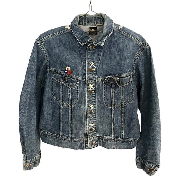 Lee Jackets & Blazers - Vtg Lee Sanforized Women's M lace applique blue union made denim jacket